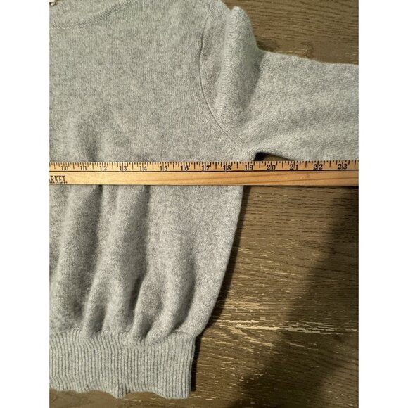 Demylee Cashmere Bishop Billow Sleeve Gray Knit Sweater Small Quiet Luxury - Picture 4 of 8